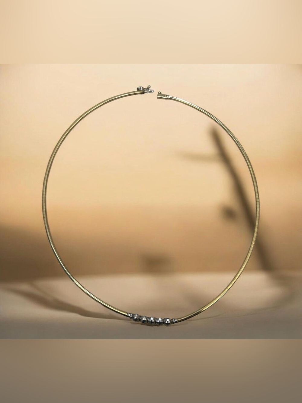 14K Italian Gold Beaded Choker Necklace